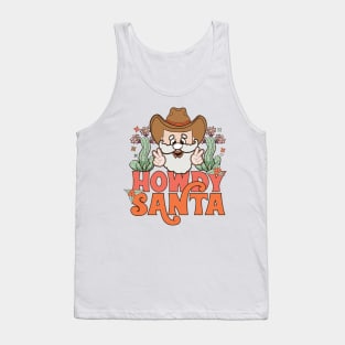 Howdy Santa Western Cowboy Santa Christmas Gift Tank Top